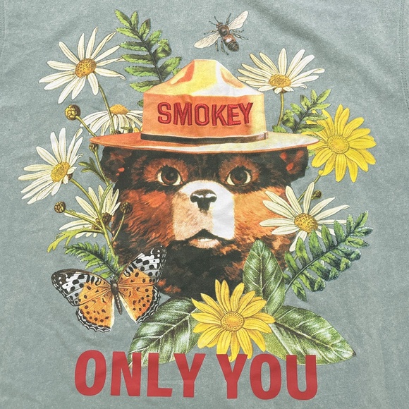 Smokey the Bear Only You Graphic Muscle Tank Top Men’s Small - Picture 4 of 9
